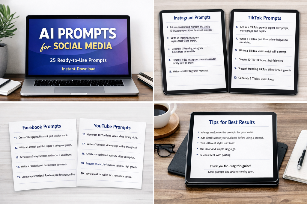 AI Prompts for Social Media | 25 Ready-to-Use Prompts