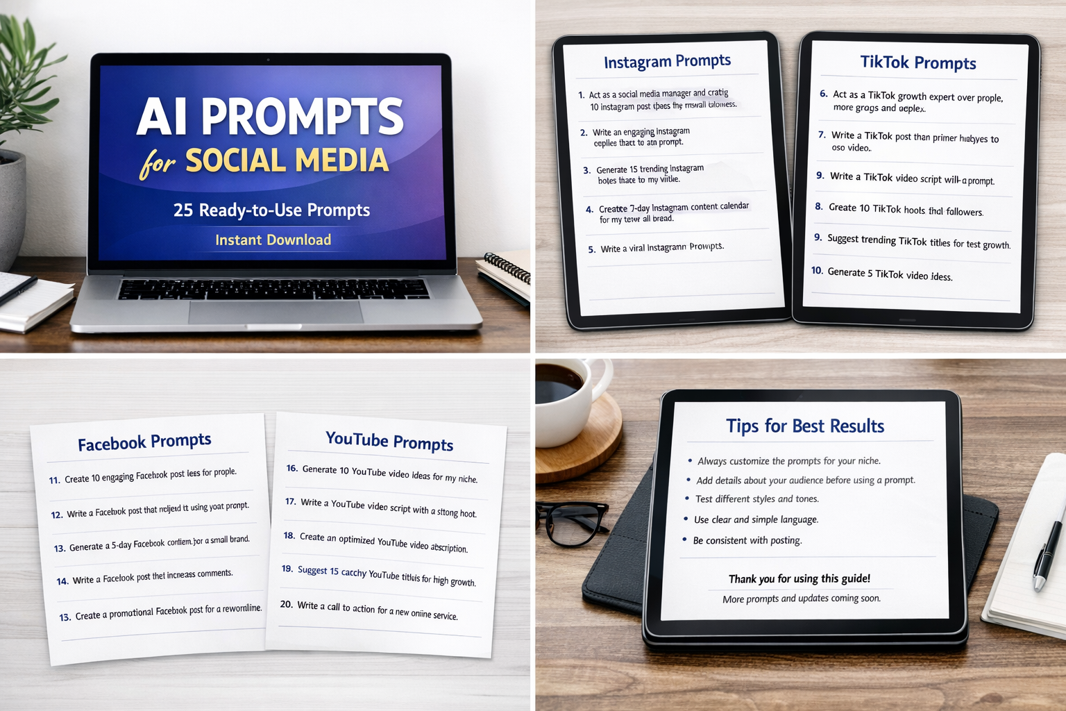 AI Prompts for Social Media | 25 Ready-to-Use Prompts